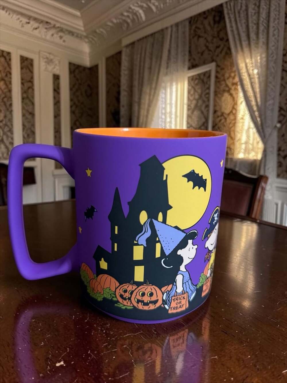 Peanuts Halloween Great Pumpkin Scene Ceramic Coffee Mug 16 Oz
